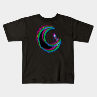 Glitched moon Kids T-Shirt